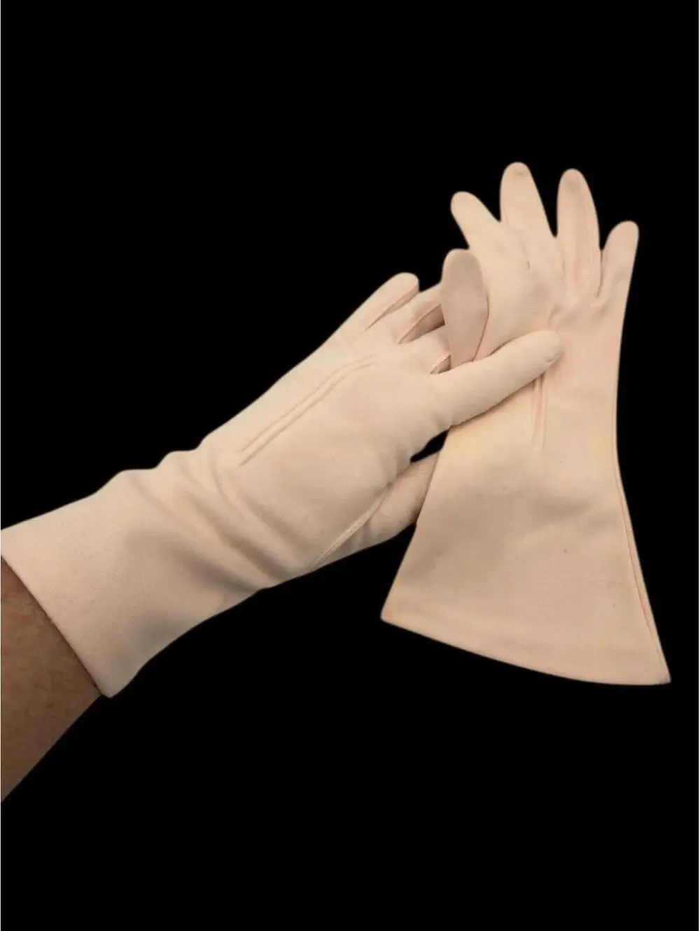 Vintage 1950s 1960s Hanson Pink Gloves, Cotton Size 6 1/2 Prom Gloves, Cocktail